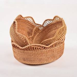 Low price natural <b>rattan</b> <b>storage</b> <b>baskets</b> for pantry organization top deal braided bowl shape <b>basket</b> - Product Image 6