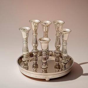 Soporte de vela de aluminio de 6 luces Decoración de mesa de Navidad - Product Image 1