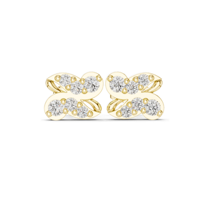 Pendientes de Mariposa con Diamantes de Laboratorio de 0.54 CT en Oro de 18KT, 14KT, 10KT y Plata 925, Diamantes VVSVS EF CVD, Oro Rosa, Amarillo - Product Image 1