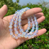 Nouveau Bracelet Extensible en Perles de Cristal Opalite Fait Main, Vente en Gros, Pierre Naturelle, Feng Shui, Porte-Bonheur, Guérison Énergétique, Amour