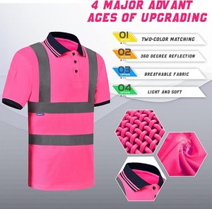 Logo personnalisé vente en gros chemises de construction de sécurité vêtements de travail haute visibilité vêtements de sécurité polo réfléchissant t-shirt de sécurité - Product Image 5