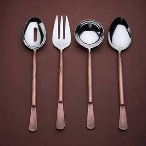 Ensalada de acero Ensalada Cuchara Servidor de pasteles Cuchillo de pastel Decoración de pasteles Servidor de ensalada Juego de cubiertos Acero inoxidable con venta - Product Image 2