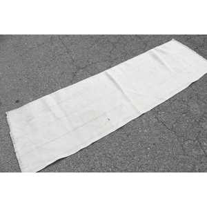 Tapis turc 2x6,4 pieds, tapis vintage, tapis en laine blanc patchwork - Product Image 2