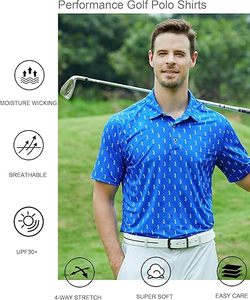Camiseta de Golf para Hombre, Absorbe la Humedad, Secado Rápido, Estampada, Polo de Alto Rendimiento - Product Image 5
