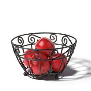 Wholesale Round Iron Wire <b>Basket</b> Standard Size <b>Black</b> Powder Coating Finished Customized Designed for Fruits & Vegetables - Product Image 5