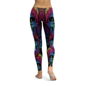 100% poliéster Spandex diseño personalizado mallas de cintura alta para mujer pantalones ajustados sublimados sin costuras entrenamiento de gimnasio al por mayor - Product Image 3