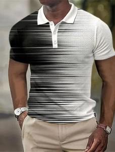 Nuevo estilo al por mayor Casual Polos de alta calidad 3D impreso Polo Camiseta 100% algodón transpirable hombres Polos - Product Image 3