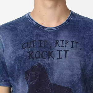 เสื้อยืดผู้ชายผ้าฝ้ายฟอกธรรมดาระบายอากาศได้ดีขนาดพลัสไซส์ - Product Image 3