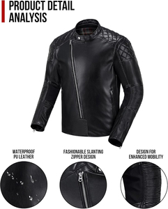 Chaqueta de Cuero y Lona Unisex de Estilo Urbano, Manga Larga, Ropa de Abrigo de Invierno, Uso Diario Informal, Estilo Urbano, Cómoda y Cálida - Product Image 2