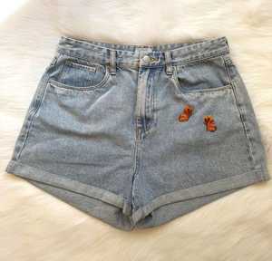 Short en jean bleu | Pantalon baggy | Coupe ample surdimensionnée | Style jambe large | Tenue décontractée Streetwear - Product Image 1