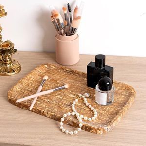 Ceramic Marble <b>Sandstone</b> Single Tier Jewelry & Tableware Organizer 11.8 Inch Bathroom Desk Multifunction Dishwasher Safe - Product Image 2