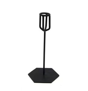 Vente en gros de bougeoir décoratif pour table à manger pilier en fer noir mat bougeoir avec revêtement en poudre pour décoration de mariage - Product Image 1