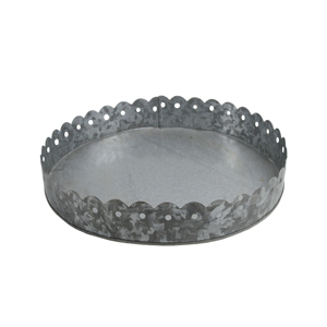 Bandeja de servicio de metal galvanizado de diseño moderno Bandeja de postre simple para hotel en casa para ocasiones Plantas Fabricante de exportación directa - Product Image 3