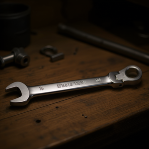 Clés à cliquet droites chromées à double extrémité (ouverture et anneau) - Product Image 3