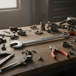 Chiave Combinata Cromata con Estremità Aperta e Anello Piegato - Product Image 3