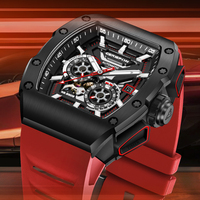 Reloj cronógrafo automático Seiko Antique Sport, con caja de acero inoxidable y cristal de zafiro, correa de caucho, resistente al agua 5 BAR, para negocios.
