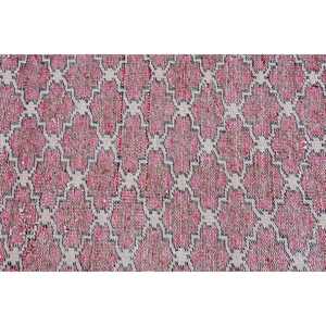 Turkish Rug 2.9x5.8 ft, <b>Red</b> White Check <b>Wool</b> Vintage Rug - Product Image 4