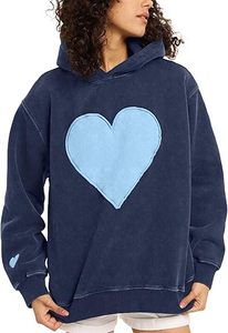 Ladies <b>Oversized</b> Heart Patch Couple's Hoodies and <b>Sweatshirts</b> crafted from cotton polyester heavyweight <b>vintage</b> hoodies - Product Image 4