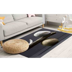 Alfombra de Piedra y Pluma: Alfombra Decorativa Moderna, Alfombra Delgada No Tejida - Product Image 3