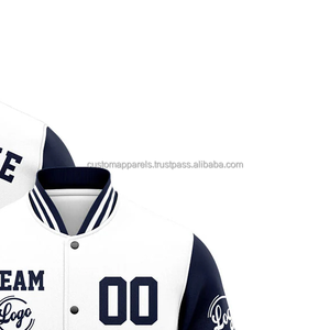 แจ็กเก็ตทีมโรงเรียนของผู้ชายระดับไฮเอนด์แบบสั่งทำสำหรับฤดูร้อนเสื้อโค้ทขนสัตว์ MCACVJ-151ปักลายคอตั้งโลโก้ด้านหน้า - Product Image 4