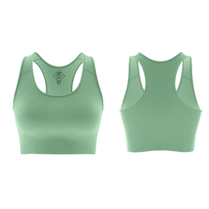 Sujetador deportivo sin costuras para mujer, malla transpirable de impacto medio, nailon, Spandex, gimnasio, Fitness, correr, Yoga, OEM - Product Image 5