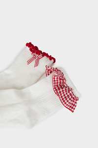 Calcetines al por Mayor con Diseño de Logotipo Personalizado, con Lazo Rojo y Encaje a Cuadros, para Mujer, Calcetines de Algodón Personalizados para Uso Casual y Regalos - Product Image 4