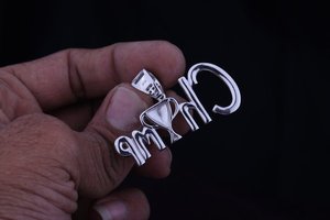 Colgante de Plata de Ley 925 con Letra Personalizada Iced Out, Diamante VVS Moissanita Brillante de Corte Redondo, Estilo Drip de Alto Brillo, Unisex - Product Image 4