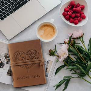 สมุดโน๊ตหนังแท้คลาสสิกสุดหรูสลักลายหัวใจสำหรับสเก็ตช์และไดอารี่ของขวัญสำหรับผู้ชายและผู้หญิง - Product Image 5