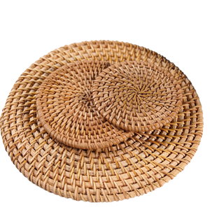 Posavasos y Salvamanteles de Mimbre Hechos a Mano en Vietnam con Diseño Floral, Resistentes al Calor, para Decoración de Cocina, Comedor y Fiestas - Product Image 3