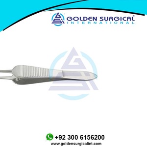 Fórceps quirúrgicos para sutura de ojos y orejas de Manhattan, pinzas de fijación, 1x2 dientes en ángulo con plataforma para atar - Product Image 3