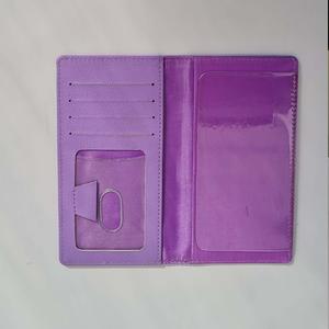 Custom Black Purple PU Leather Ladies Checkbook Cover with RFID Feature <b>Fold</b> Closure-Short <b>Wallet</b> Wholesale - Product Image 2