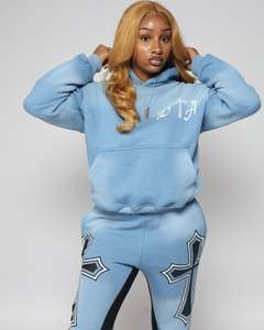 Custom Logo Hoodies and Sweat Pants Jogger <b>Set</b> 2 Two Piece <b>Set</b> Sweatpants and Puff Printing Hoodie <b>Set</b> <b>Embroidery</b> Hoodie - Product Image 1