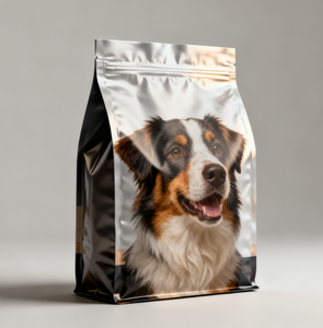 Op maat gemaakte logo 8-zijdige verzegeling platte bodem aluminiumfolie vochtbestendige recyclebare staande pouch voedselveilige ritssluiting hondenvoer - Product Image 5