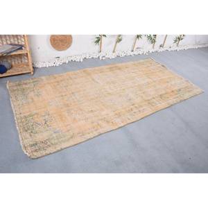 Tapis Turc Vintage 4.2 X 8.6ft Fait à la Main Orange Vert Patchwork Design Laine Viscose Peluche pour Chambre Rectangulaire Couloir Forme - Product Image 3