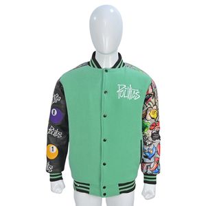 Chaqueta Universitaria de Invierno Personalizada de Alta Demanda para Hombre, Bordado de Chenilla de Alta Calidad, Mangas Largas de Cuero, Chaquetas para Hombre - Product Image 1