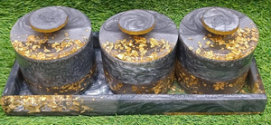 ArtisanVibe Boîte ronde en résine pour fruits secs Bocaux de cuisine polyvalents de qualité pour servir des aliments à bas prix et style ange par Tradebit - Product Image 2