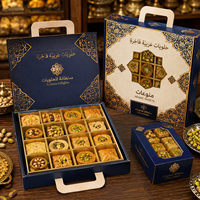 Boîte en papier personnalisée AT PACK pour les douceurs arabes, baklava, emballage cadeau avec poignée et fenêtre