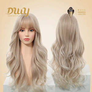 Pre-Order Ines-DWY MiraScalp Free Part Wavy Blonde Synthetic <b>Wig</b> with Transparent Lace Realistic Scalp Glueless - Product Image 5