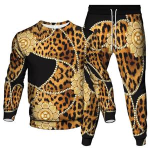 <b>Vintage</b> Style Men Tracksuit Animal Leopard Snake Attorn Print Clothing Suit Male <b>Sweatshirt</b> Pant 2Piece Set - Product Image 3