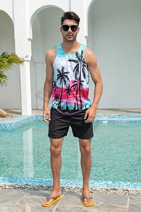 Lightweight Breathable Men's Summer Tank Top Active Wear Plus Size Knitted Moisture-Wicking Fabric Print Pattern High Street - Product Image 2