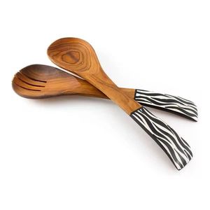 Cuchara y tenedor de diseño moderno real, espejo dorado, pulido, con cable, plegable, como mango de jaula, cuchara y tenedor de acero inoxidable, juego para servir - Product Image 4