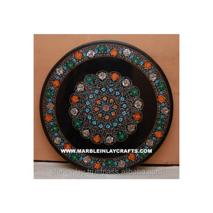 Tableros de Mesa de Centro con Incrustaciones de Mármol Negro - Product Image 1