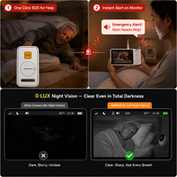 Moniteur de soins aux personnes âgées à distance SOS, caméra vidéo senior 5,0 pouces IPS 720P 355 °   Batterie PTZ 3500mAh sans WiFi 2.4GHZ FHSS CE FCC