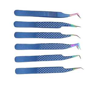 Pinzas para Extensión de Pestañas de Acero Inoxidable con Punta de Fibra de 45 Grados, Alta Calidad, Precisión y Durabilidad, Venta al por Mayor - Product Image 2