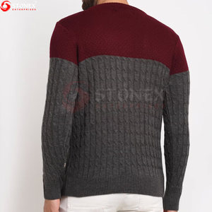 Vente en gros de pull-over en tricot à col rond et à manches longues pour hommes, style décontracté, doux et confortable - Product Image 3