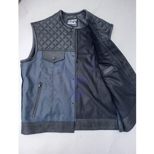 Vintage Moto Sin Mangas Genuino Piel de Vaca Cuero Vaquero Hip Hop Moda Clásica Chalecos - Product Image 6