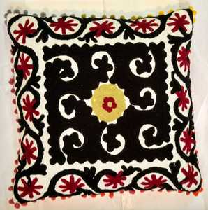 Taie d'oreiller brodée Suzani Animal vintage et confortable lavable acrylique broderie impression jeter couverture pour canapé décoratif - Product Image 1