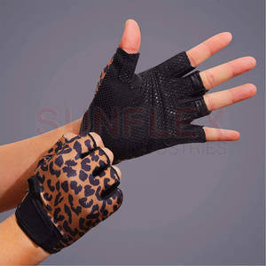 Guantes de Cuero de Medio Dedo al por Mayor con Logotipo Personalizado, Antideslizantes, Impermeables, Último Diseño para Levantamiento de Pesas, Servicio OEM para Uso en Gimnasios - Product Image 2