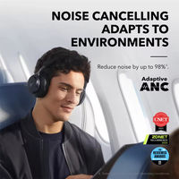 Anker Soundcore Space One – Casque Audio Sans Fil Antibruit Over-Ear pour PC, Musique et Gaming avec Micro