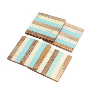 Posavasos cuadrados de madera de alta calidad, posavasos de mesa de diseño moderno atractivo para el hogar, manteles individuales decorativos para bebidas - Product Image 2